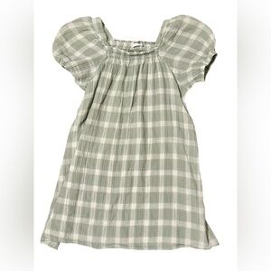 Show Me Your MuMu Mini Sage Gingham Puff Sleeve Dress Girls 7Y Spring